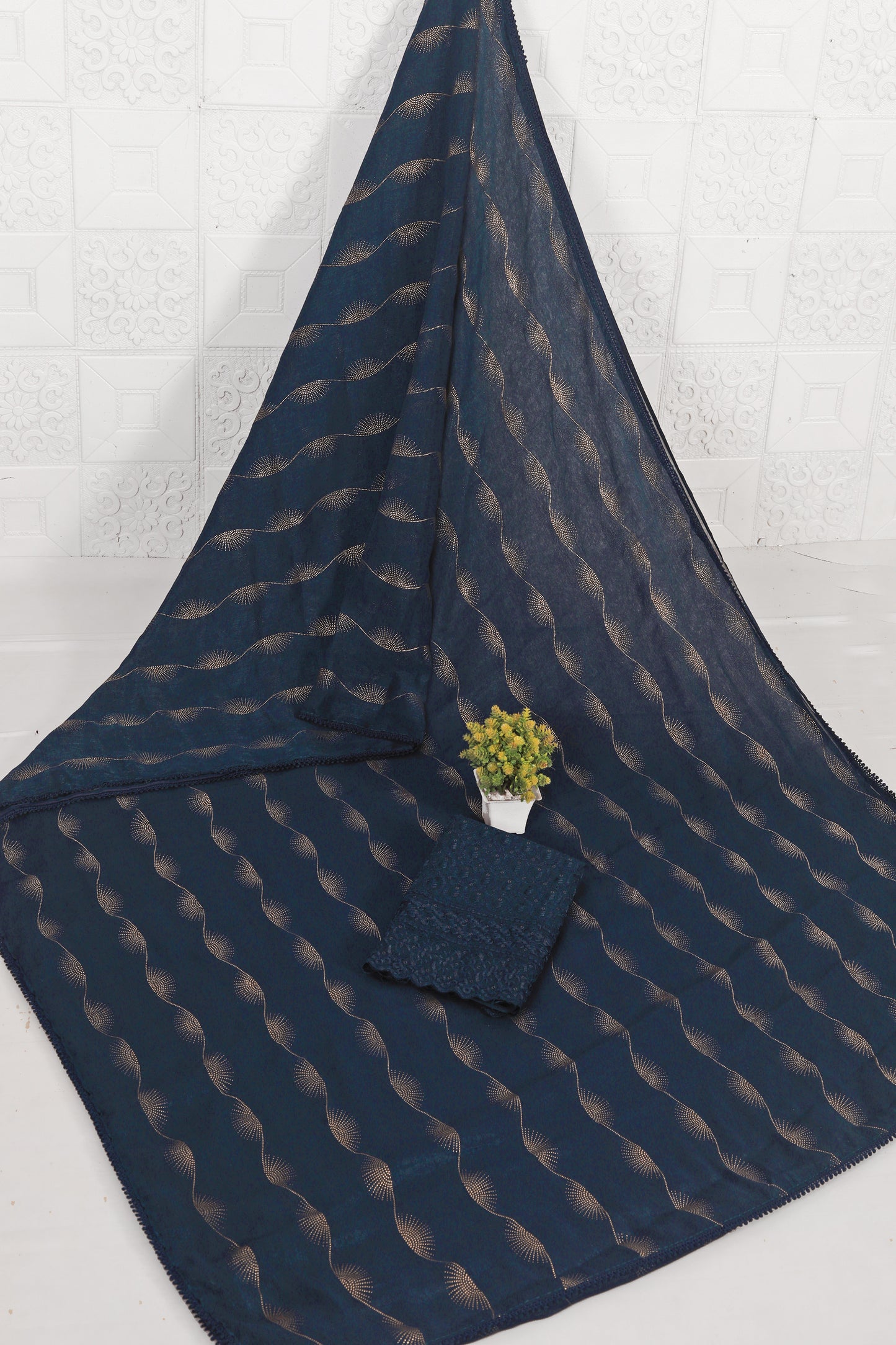 Omega Chiffon Saree with Tone to Tone Matching. *