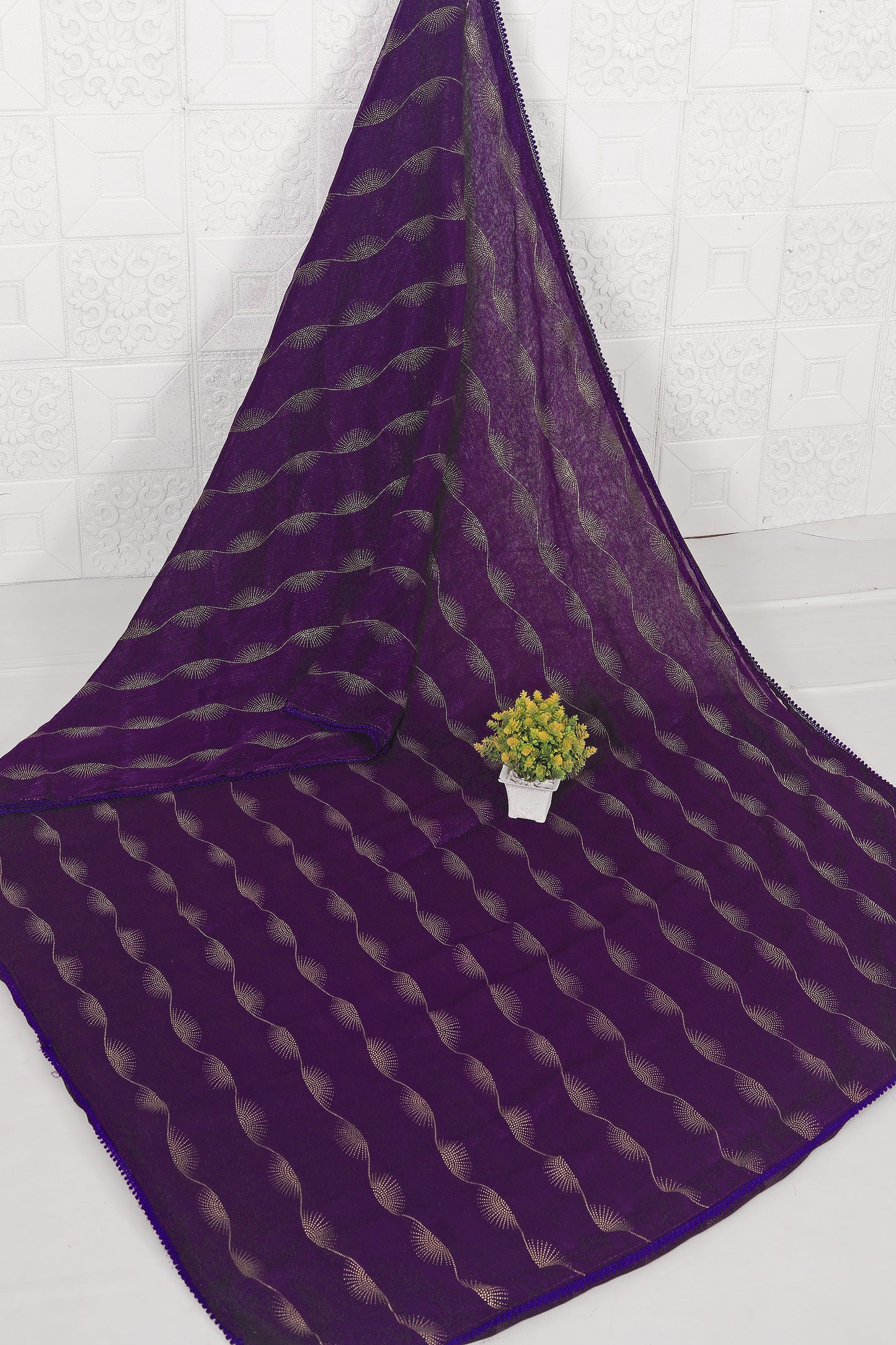Omega Chiffon Saree with Tone to Tone Matching. *