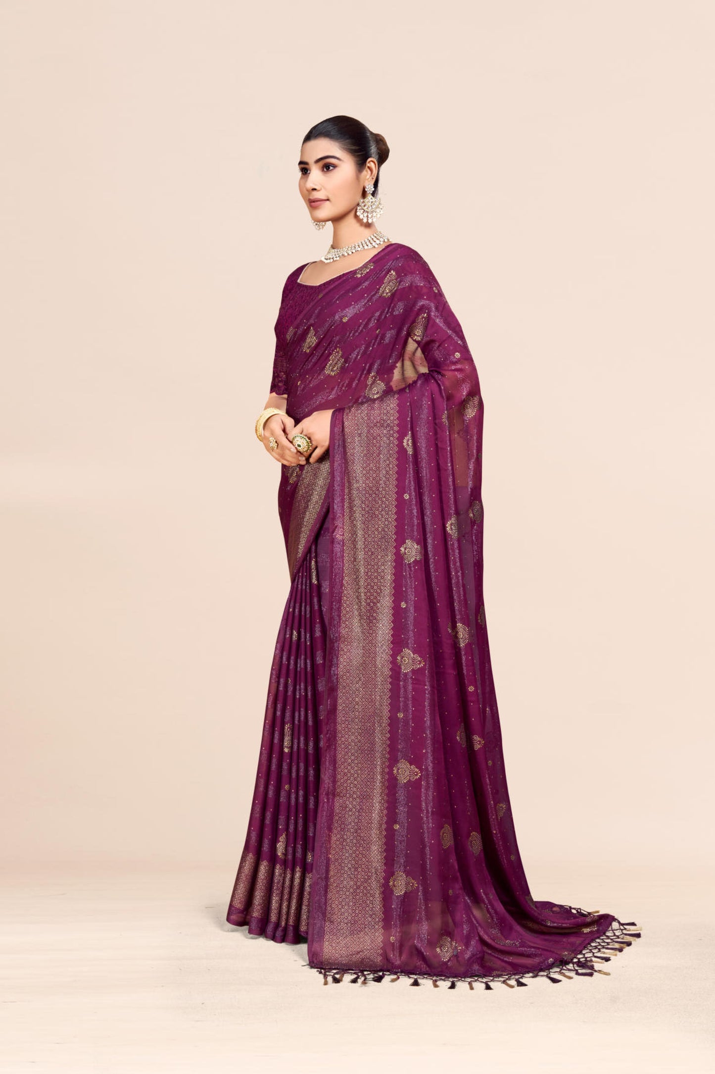 Shubhnamastu Multicolor Jari Patta Saree with Elegant Design (8 Colours Available). **