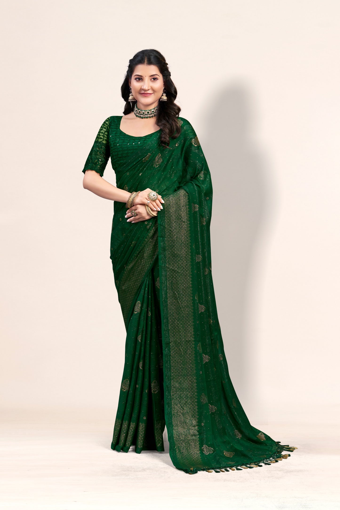 Shubhnamastu Multicolor Jari Patta Saree with Elegant Design (8 Colours Available). **