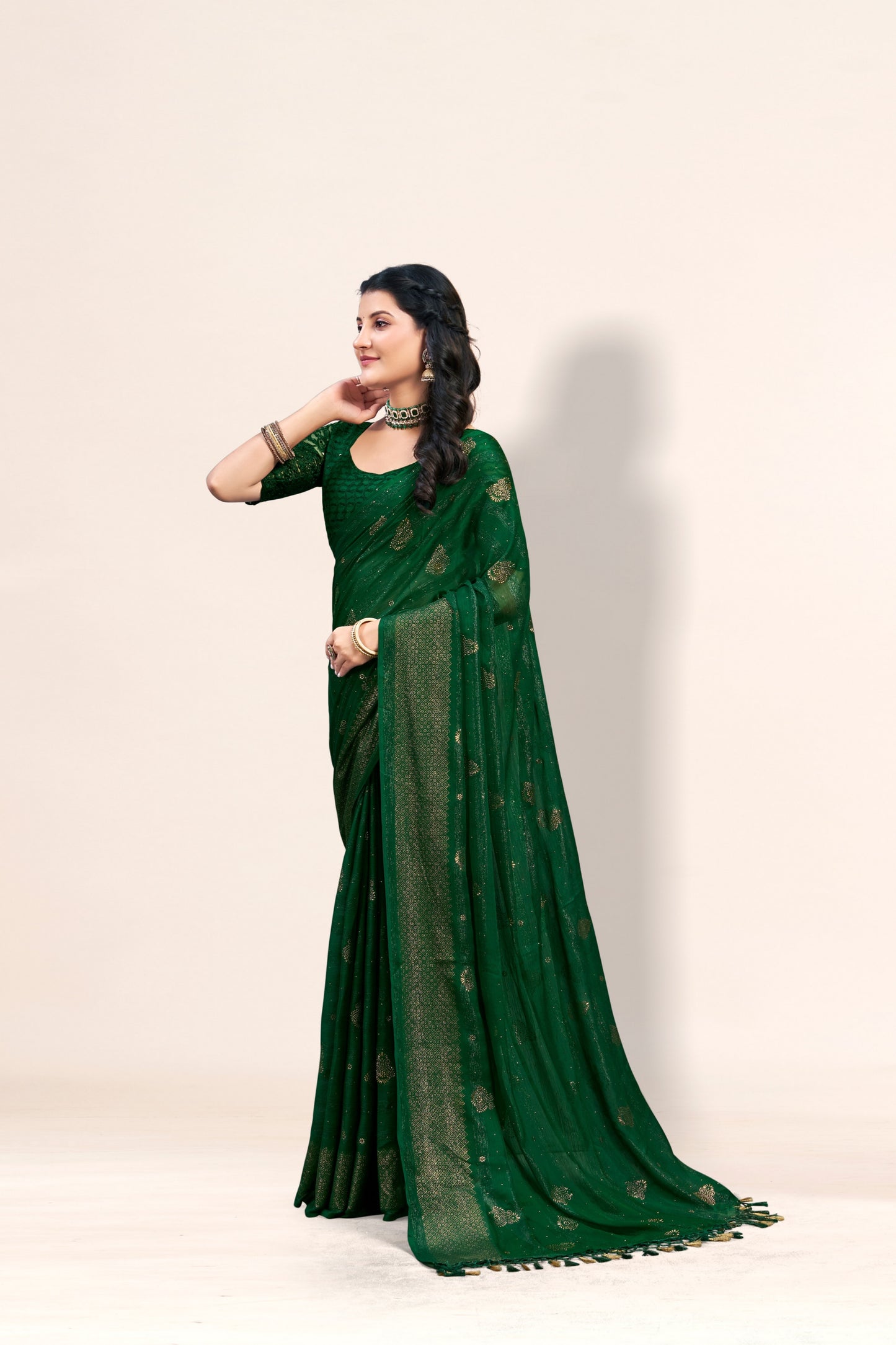 Shubhnamastu Multicolor Jari Patta Saree with Elegant Design (8 Colours Available). **