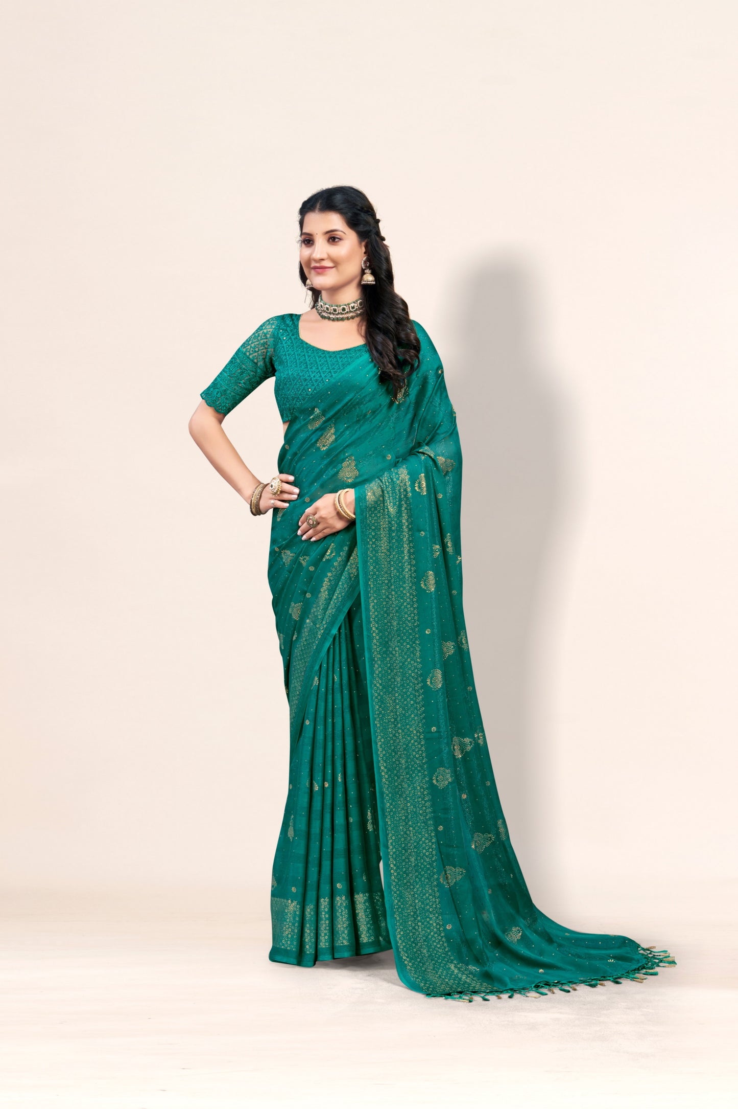 Shubhnamastu Multicolor Jari Patta Saree with Elegant Design (8 Colours Available). **