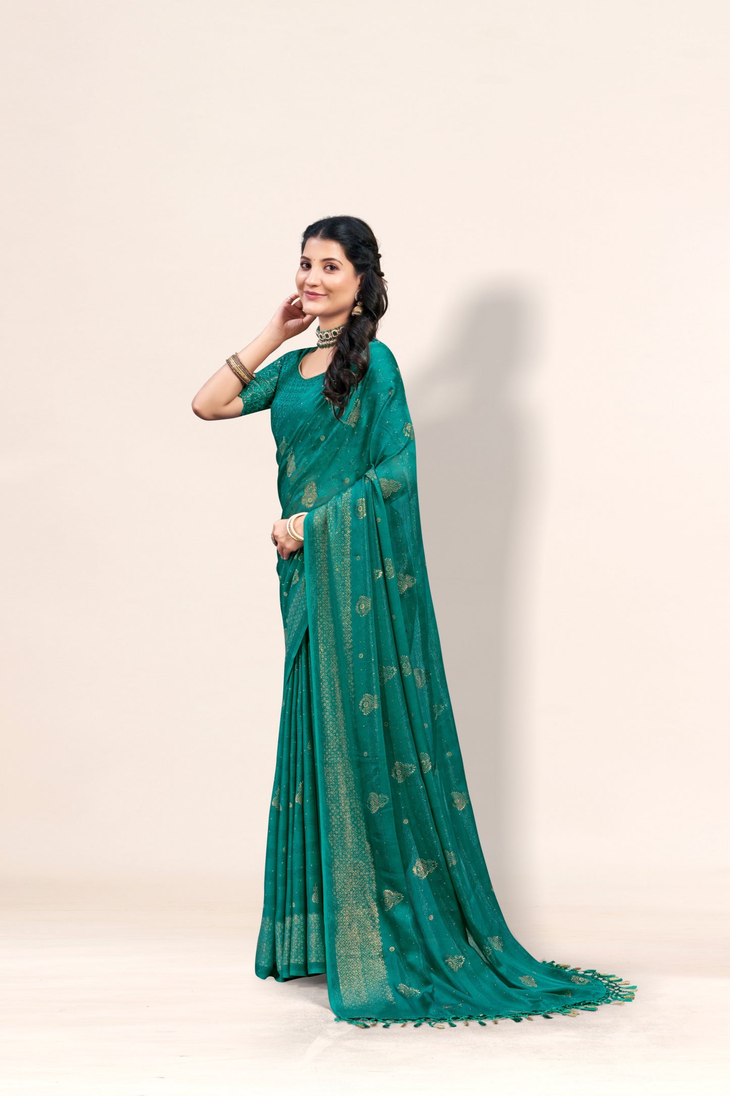 Shubhnamastu Multicolor Jari Patta Saree with Elegant Design (8 Colours Available). **