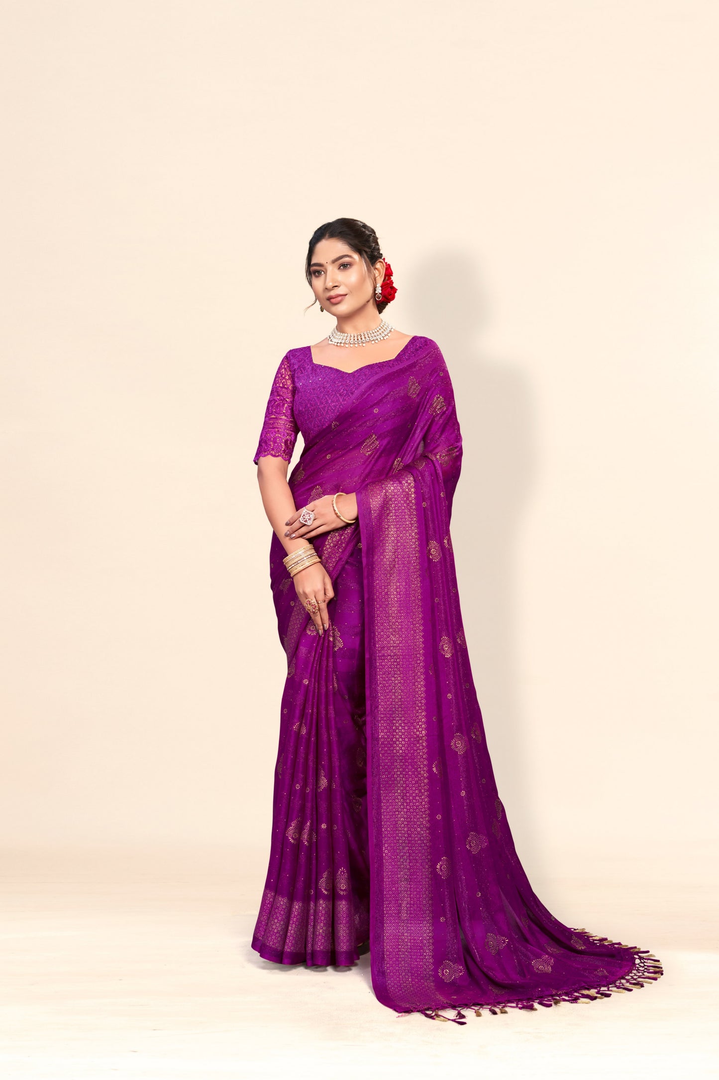 Shubhnamastu Multicolor Jari Patta Saree with Elegant Design (8 Colours Available). **