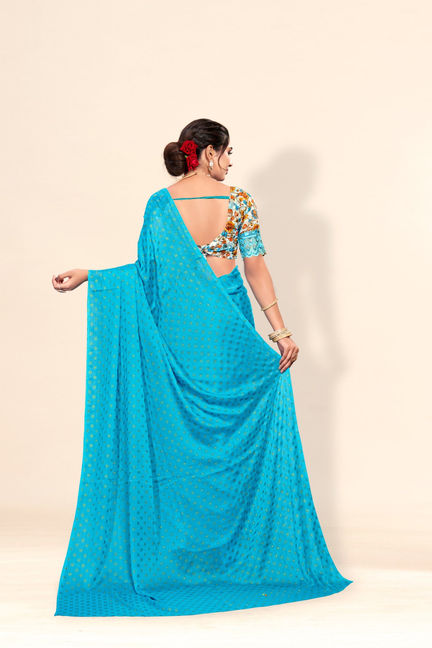 Vande Chiffon Saree with Digital Printed Blouse and Best Selling Saree Design. (8 Colours Available).* ** *
