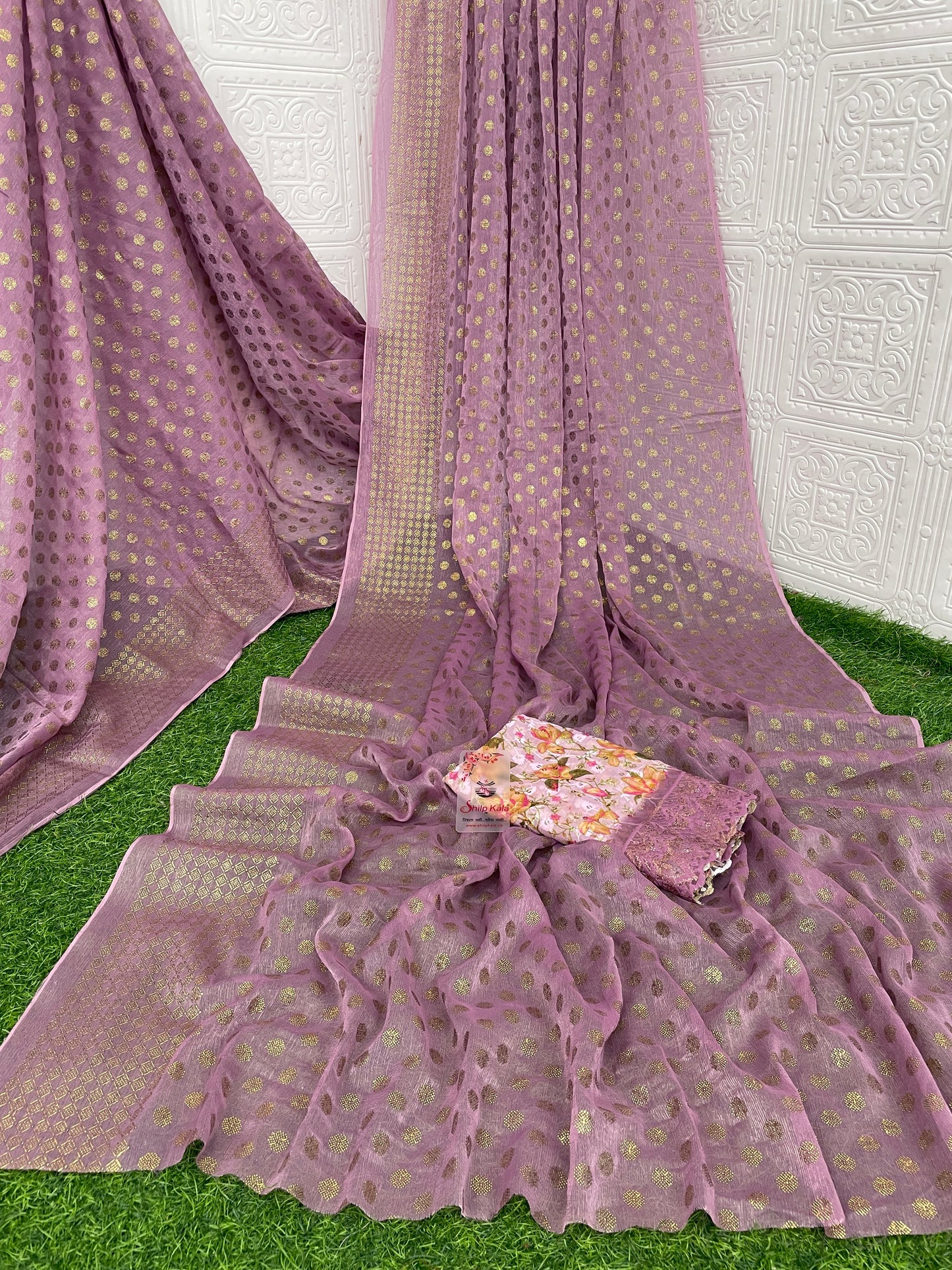 Lado Light Moss Saree with Digital Printed Blouse and Best Selling Saree Design