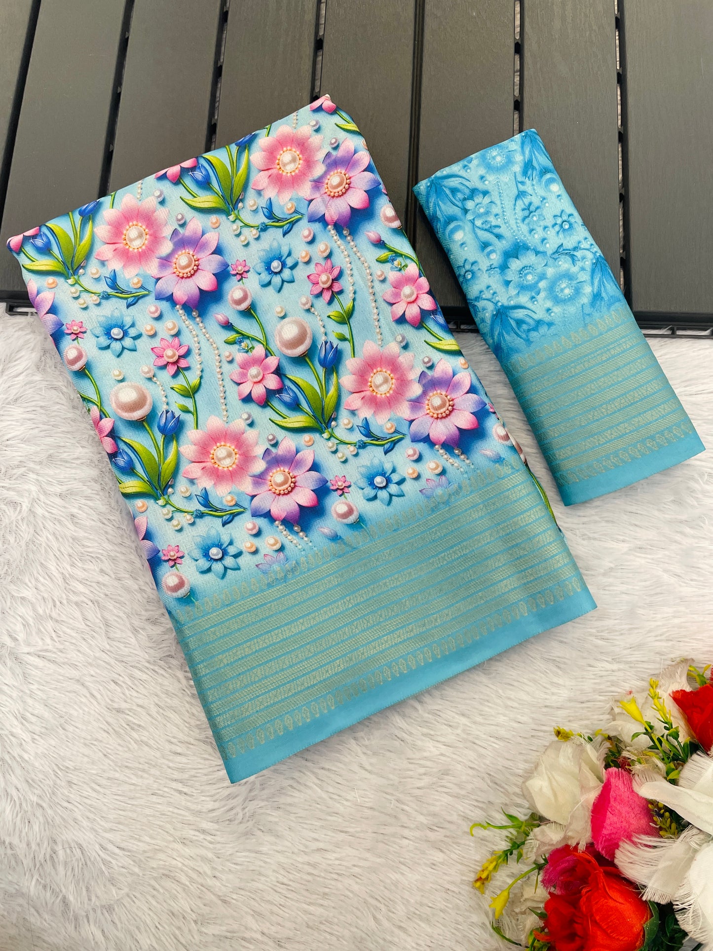 Jasmine Elegance Polyester Saree – Simplistic Beauty with a Modern Edge***