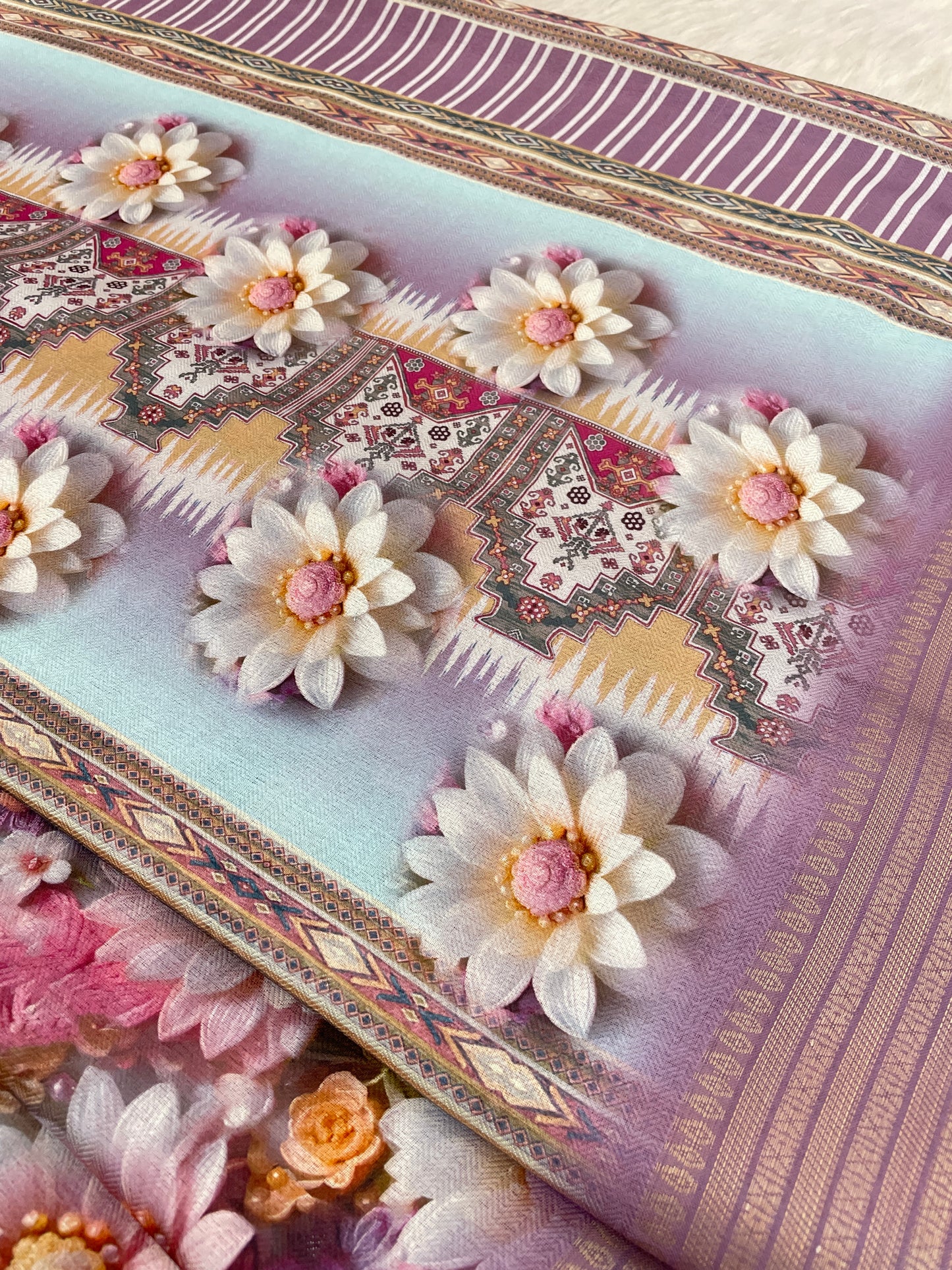 Jasmine Elegance Polyester Saree – Simplistic Beauty with a Modern Edge***