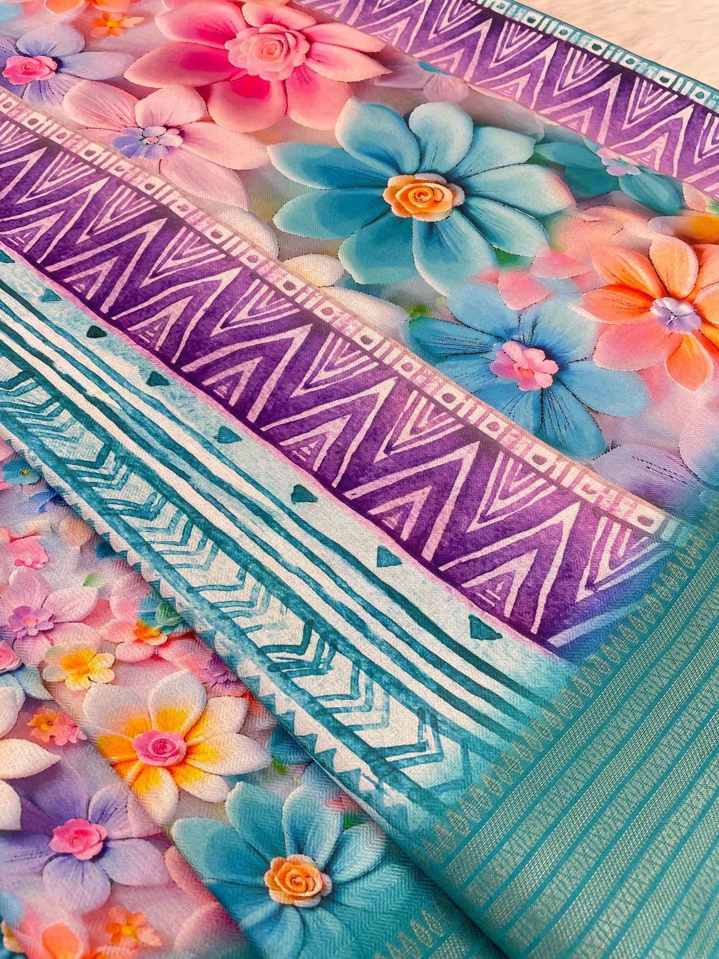 Jasmine Elegance Polyester Saree – Simplistic Beauty with a Modern Edge***