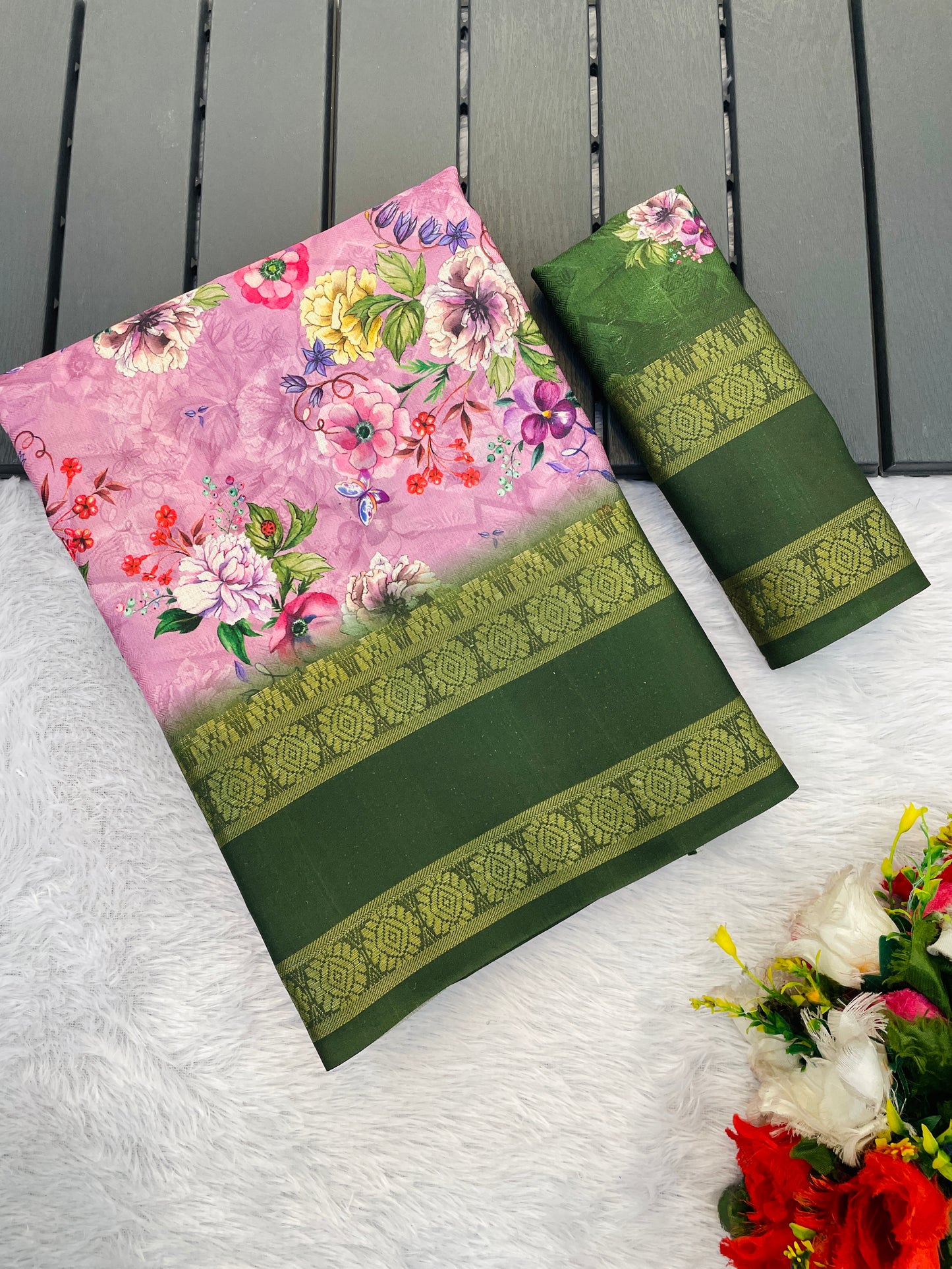 Orchid Beauty with Elegant Polyester Fabric – Redefine Grace! *