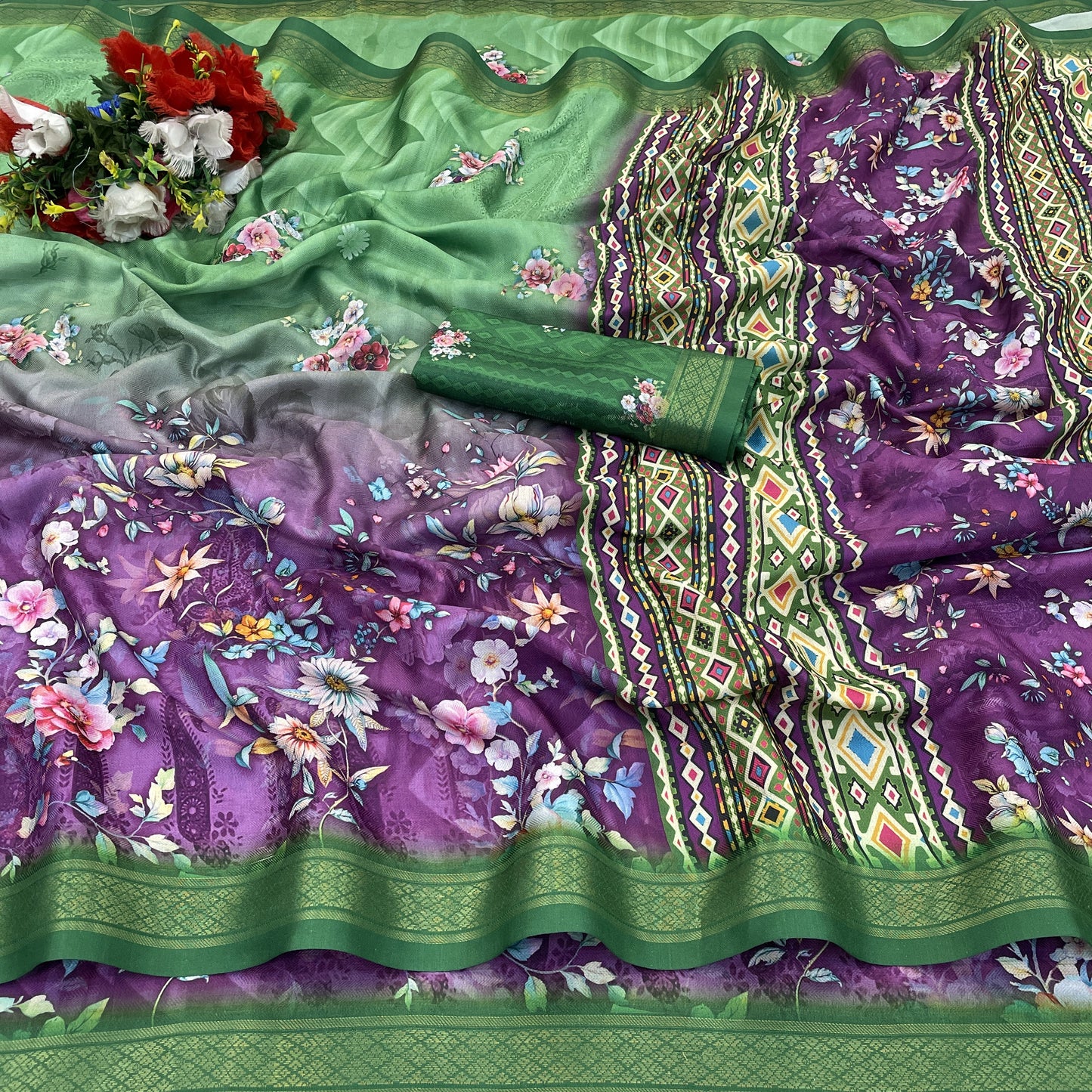Sunflower Glow in Lightweight Polyester Fabric – Perfect for Every Occasion! *