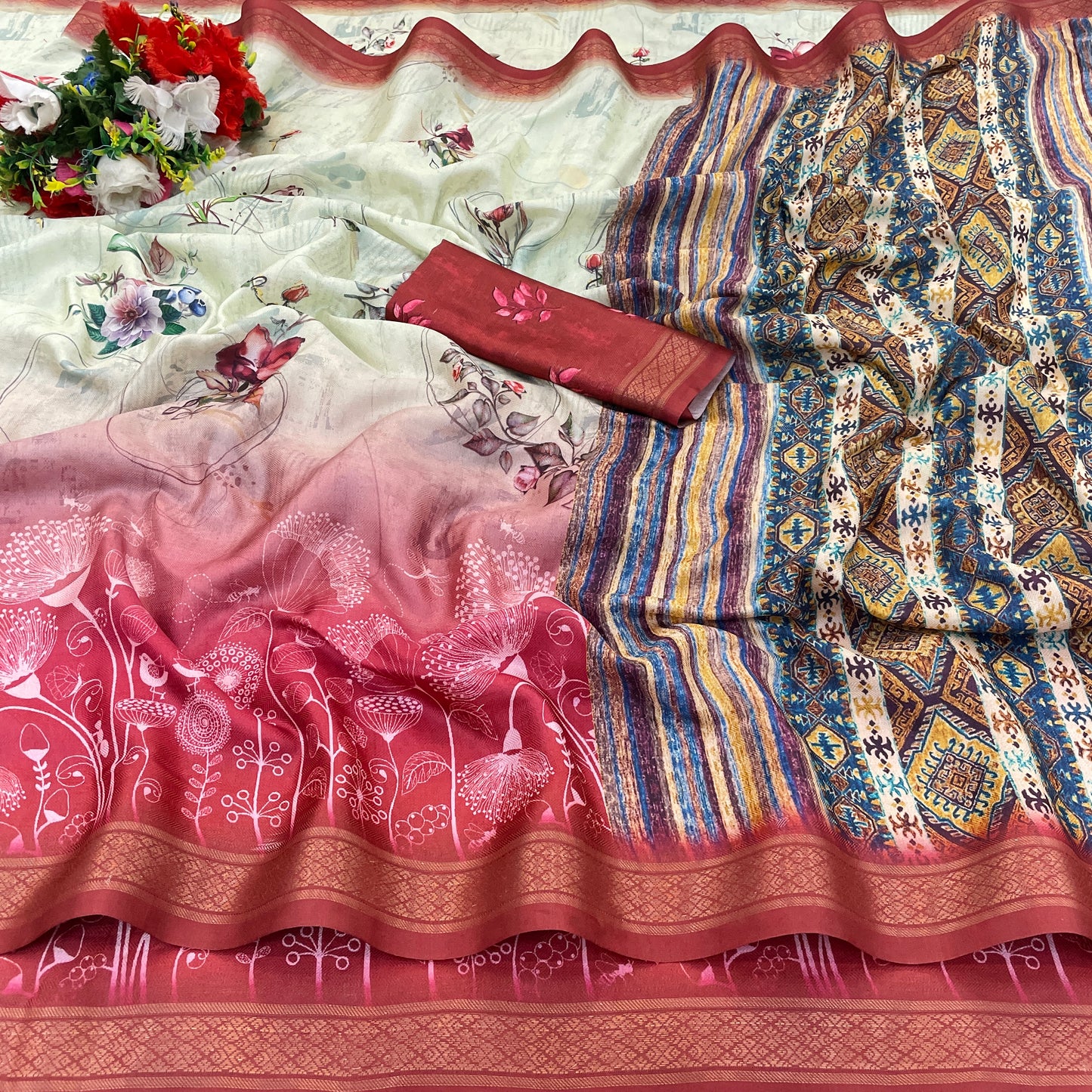 Sunflower Glow in Lightweight Polyester Fabric – Perfect for Every Occasion! *