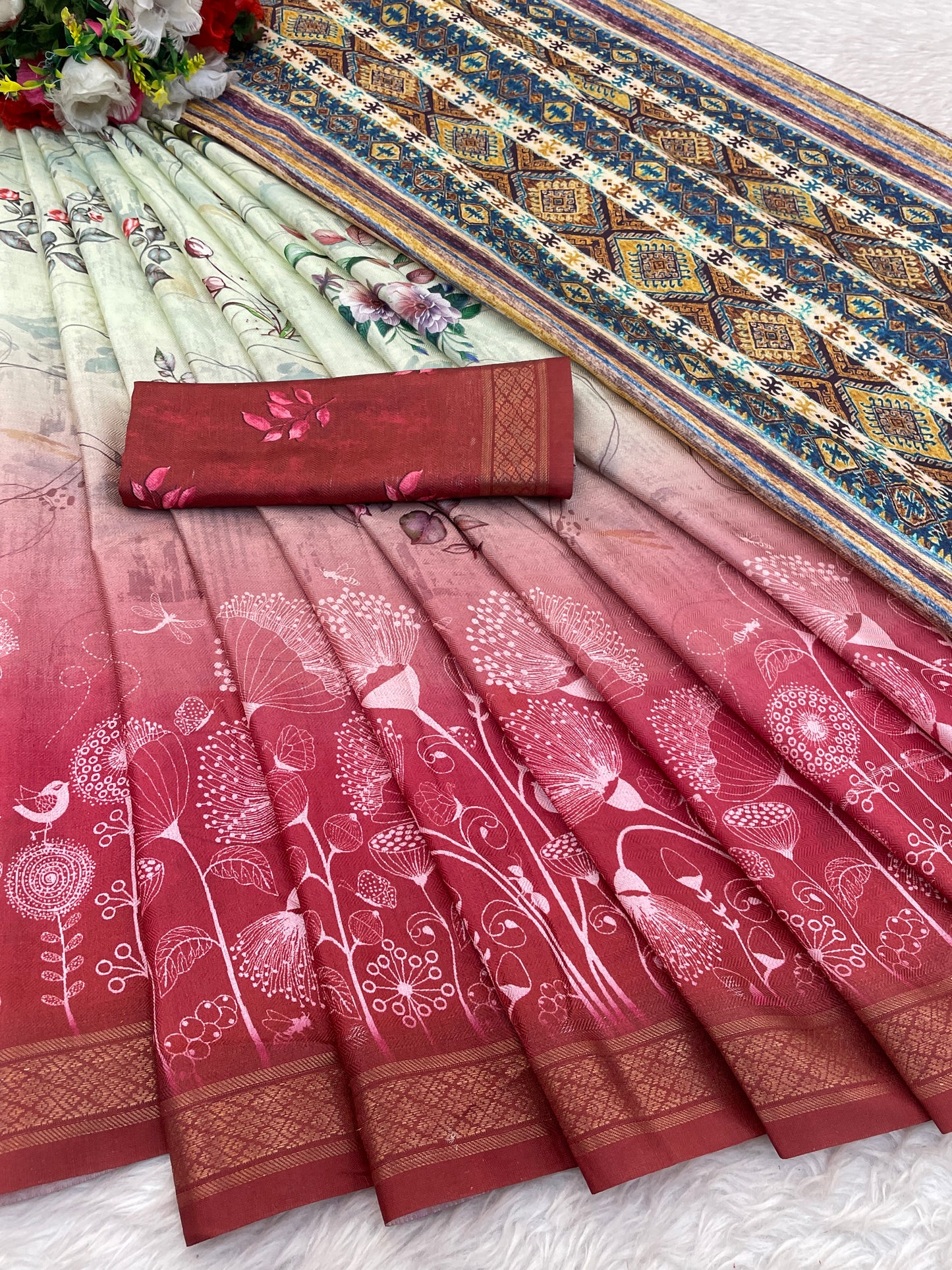 Sunflower Glow in Lightweight Polyester Fabric – Perfect for Every Occasion! *
