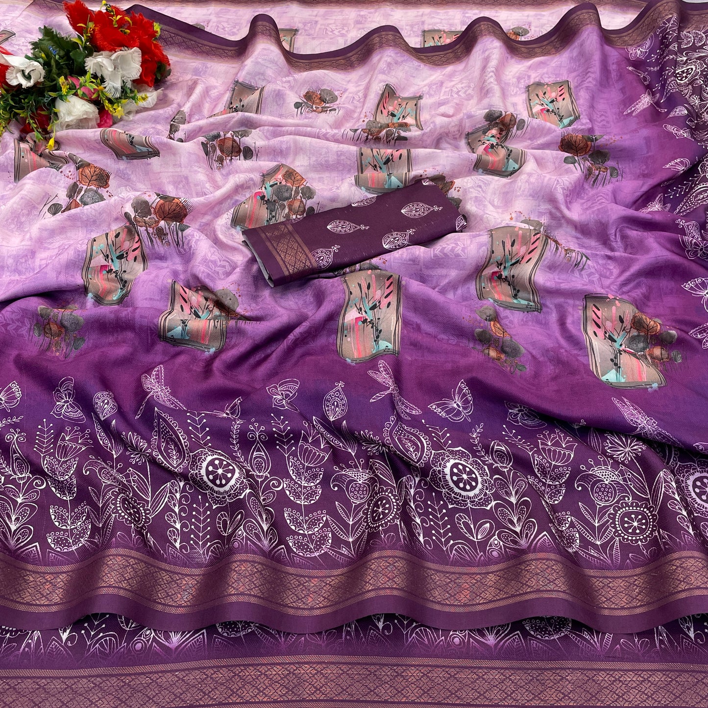 Sunflower Glow in Lightweight Polyester Fabric – Perfect for Every Occasion! *