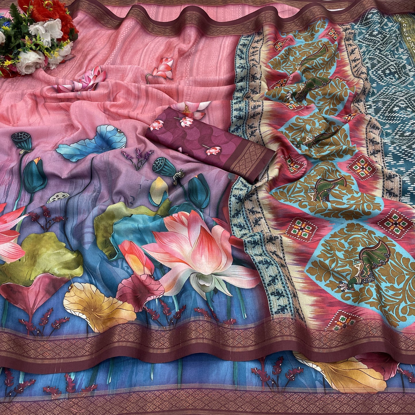 Sunflower Glow in Lightweight Polyester Fabric – Perfect for Every Occasion! *