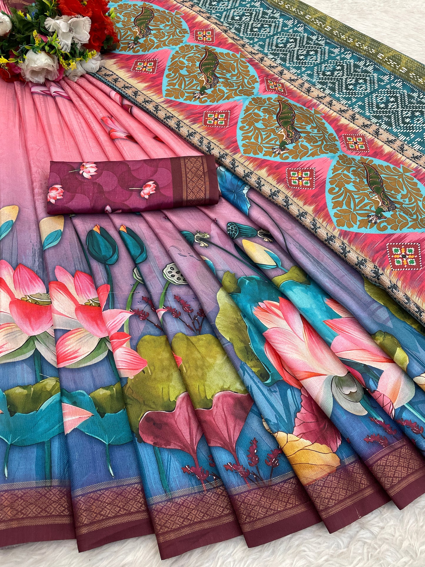 Sunflower Glow in Lightweight Polyester Fabric – Perfect for Every Occasion! *