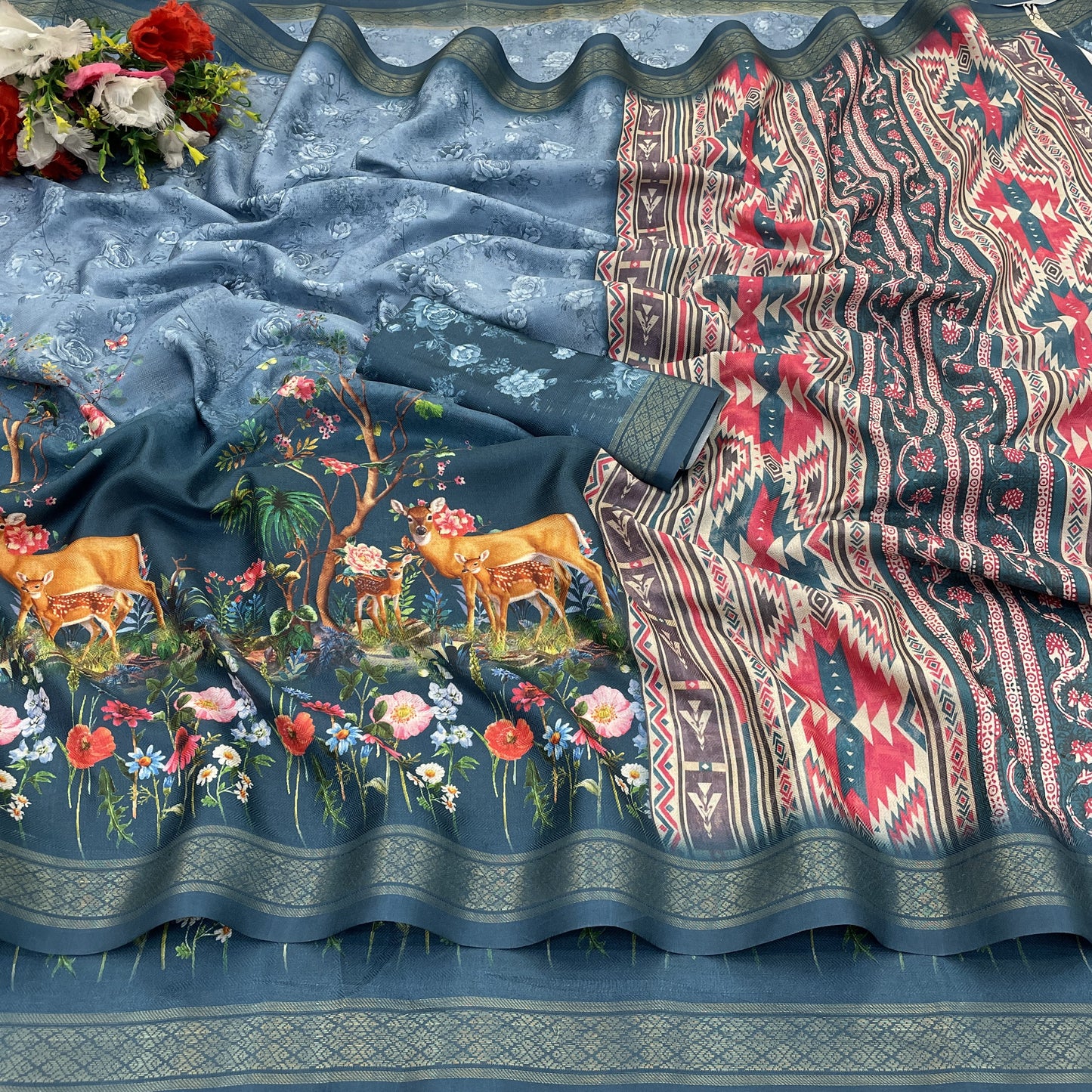 Sunflower Glow in Lightweight Polyester Fabric – Perfect for Every Occasion! *