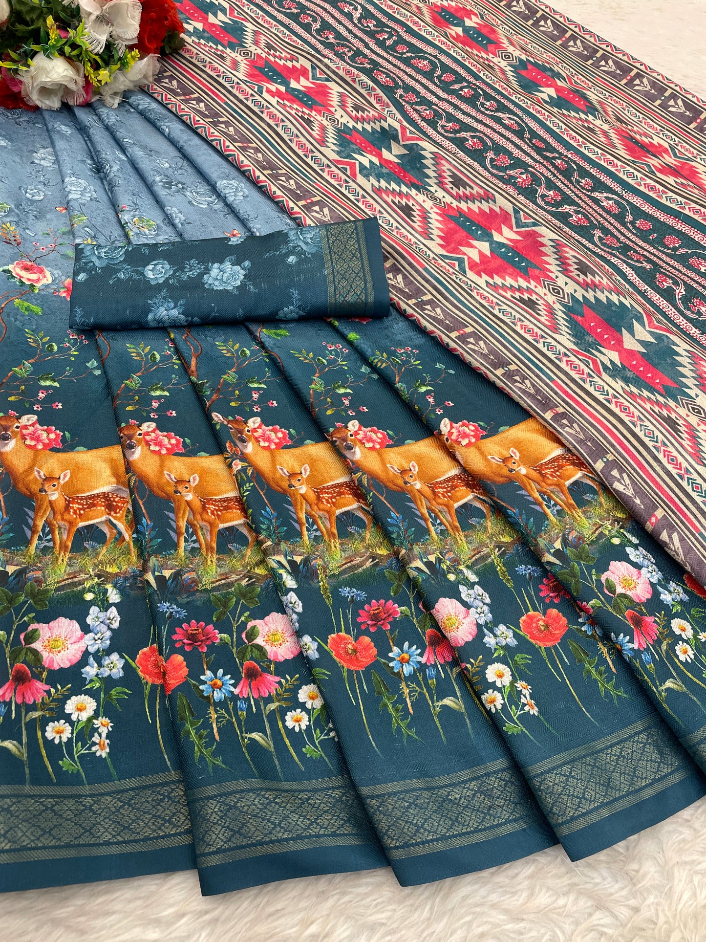 Sunflower Glow in Lightweight Polyester Fabric – Perfect for Every Occasion! *