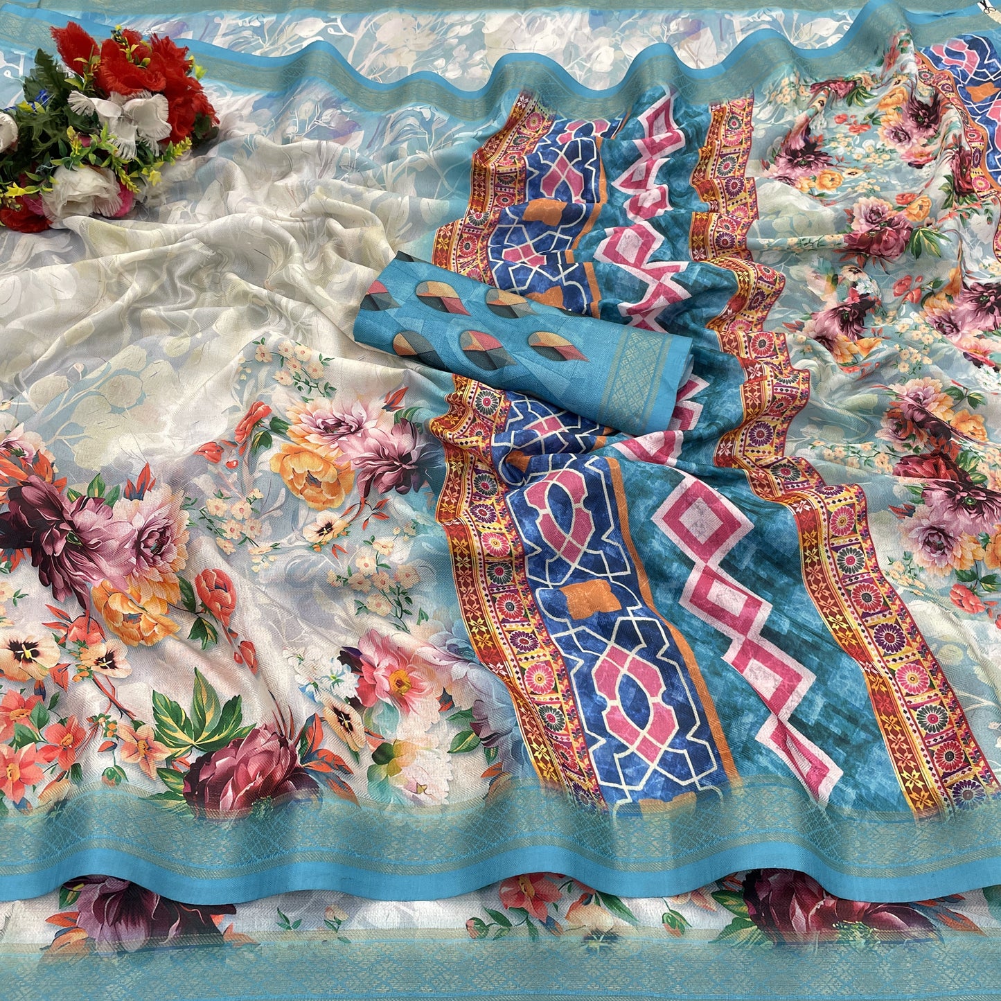 Sunflower Glow in Lightweight Polyester Fabric – Perfect for Every Occasion! *