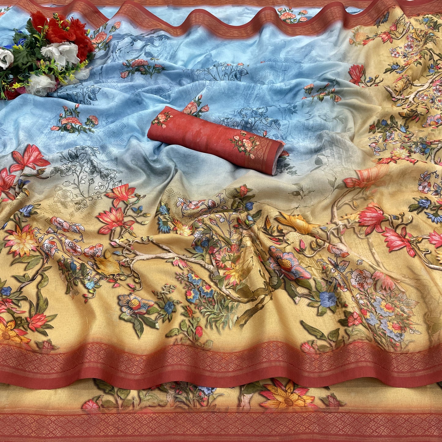 Sunflower Glow in Lightweight Polyester Fabric – Perfect for Every Occasion! *