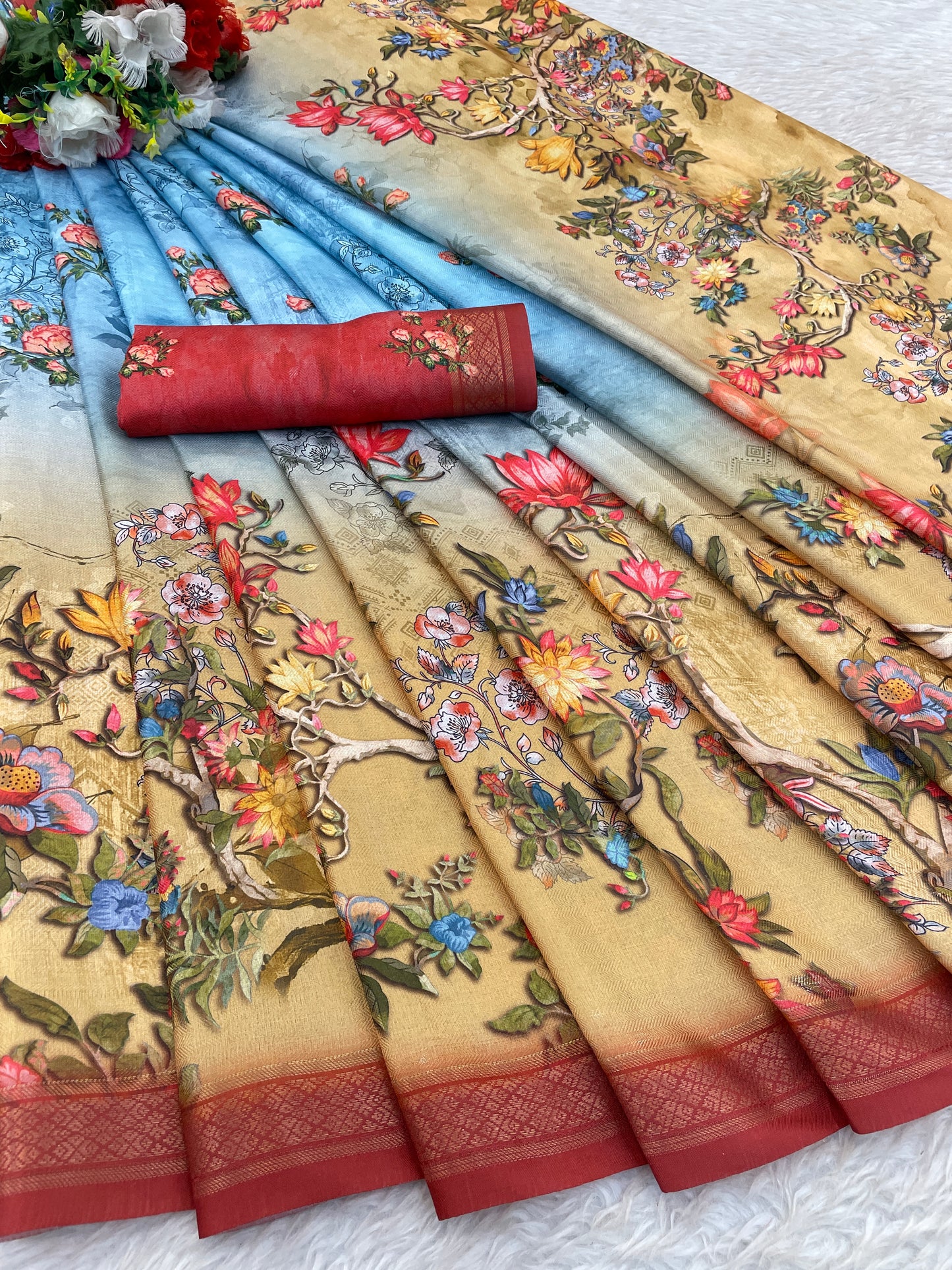 Sunflower Glow in Lightweight Polyester Fabric – Perfect for Every Occasion! *
