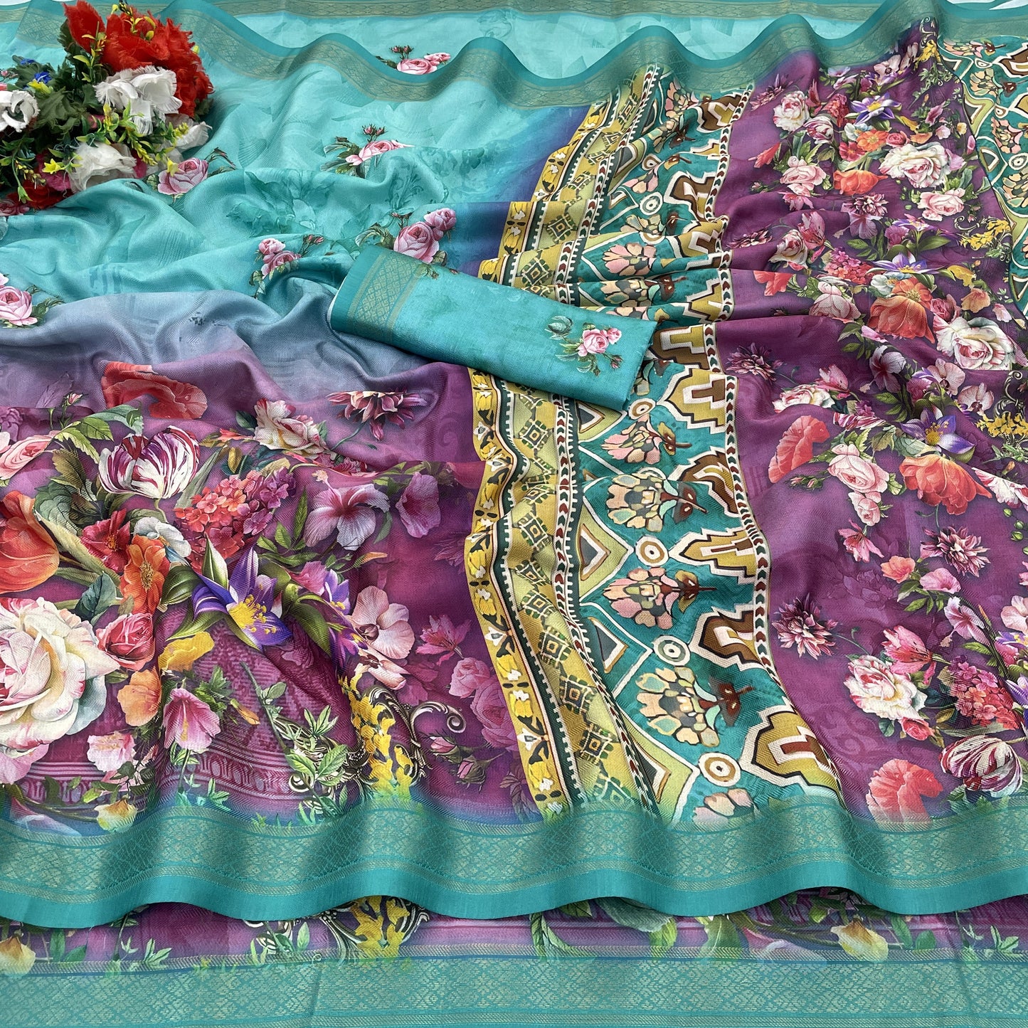 Sunflower Glow in Lightweight Polyester Fabric – Perfect for Every Occasion! *