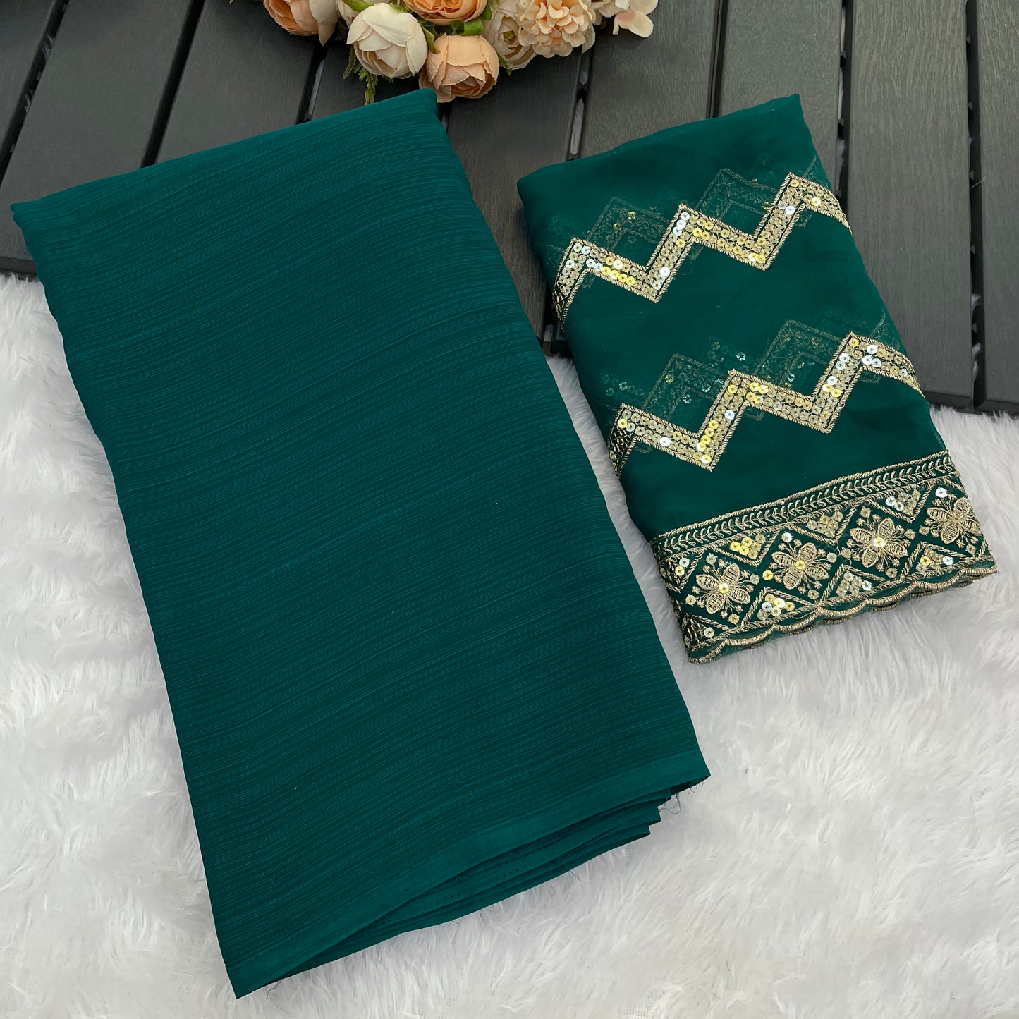 Lavish Saree in Zomato Dark Sequence Fabric – Luxury in Every Thread!(Zomato Dark Sequence Digital.)