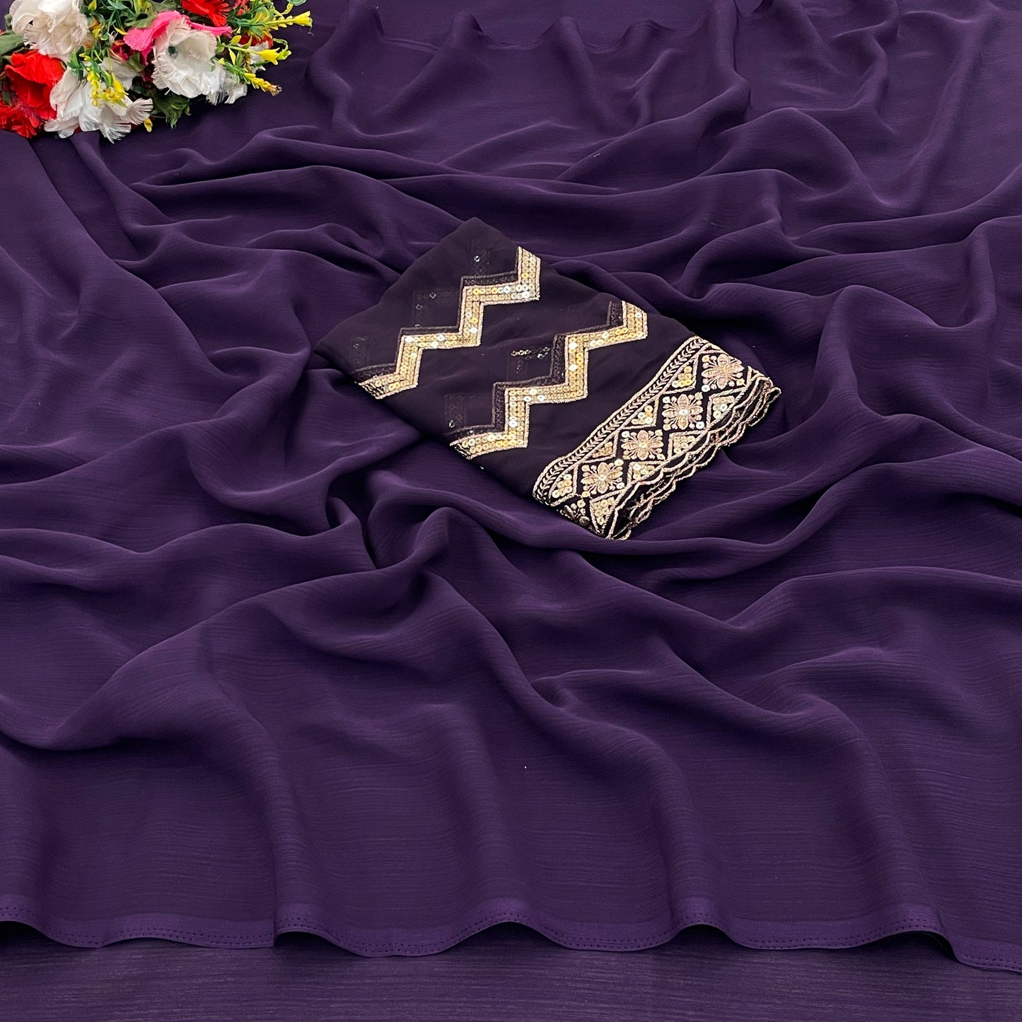 Lavish Saree in Zomato Dark Sequence Fabric – Luxury in Every Thread!(Zomato Dark Sequence Digital.)