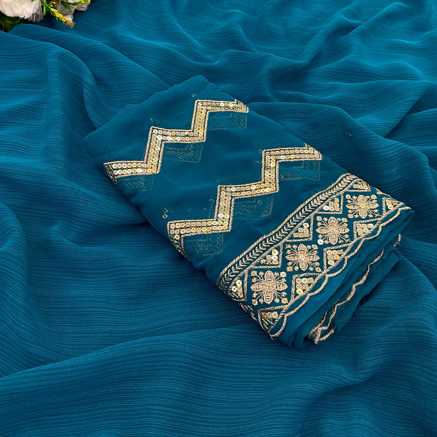 Lavish Saree in Zomato Dark Sequence Fabric – Luxury in Every Thread!(Zomato Dark Sequence Digital.)