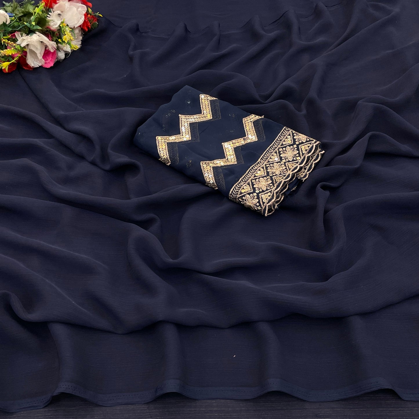 Lavish Saree in Zomato Dark Sequence Fabric – Luxury in Every Thread!(Zomato Dark Sequence Digital.)