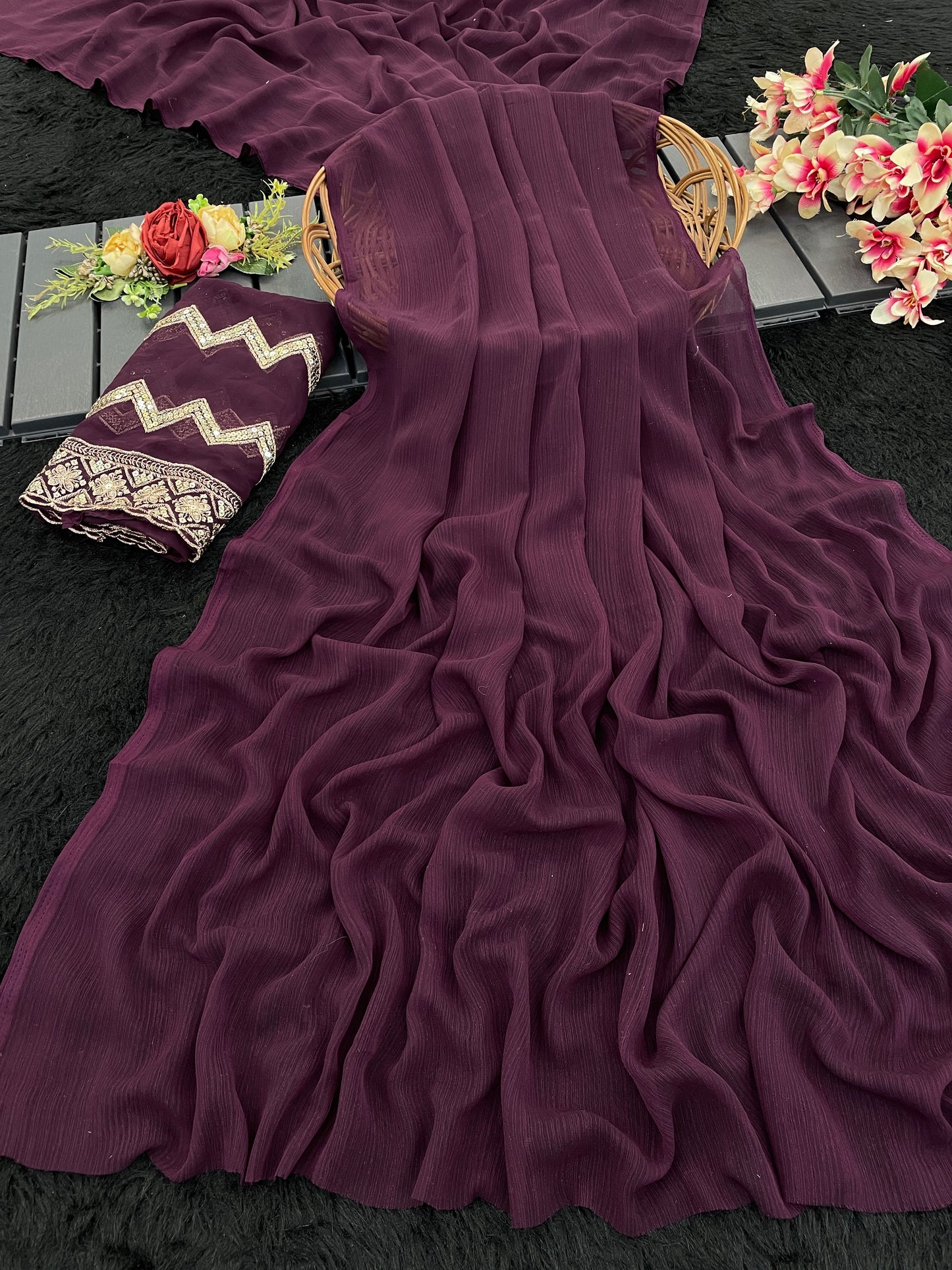 Lavish Saree in Zomato Dark Sequence Fabric – Luxury in Every Thread!(Zomato Dark Sequence Digital.)