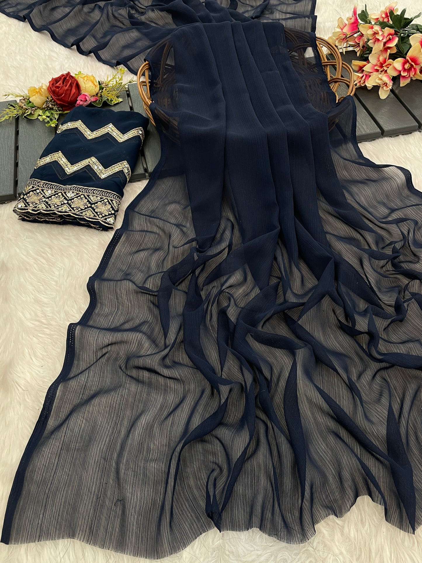 Lavish Saree in Zomato Dark Sequence Fabric – Luxury in Every Thread!(Zomato Dark Sequence Digital.)