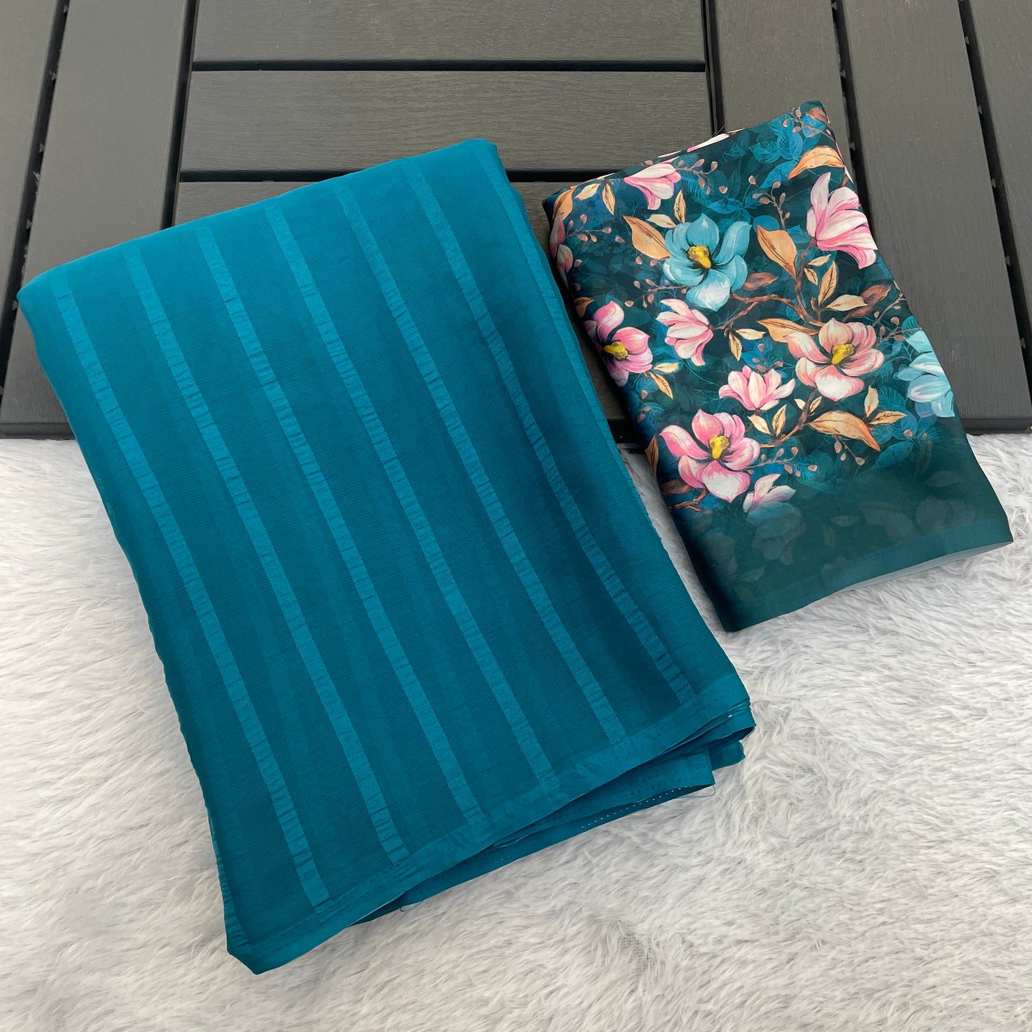 Tarini Chiffon Saree – A Symphony of Grace and Elegance