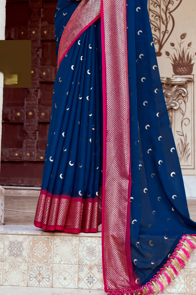 Chandra Kon Navy Blue+Red