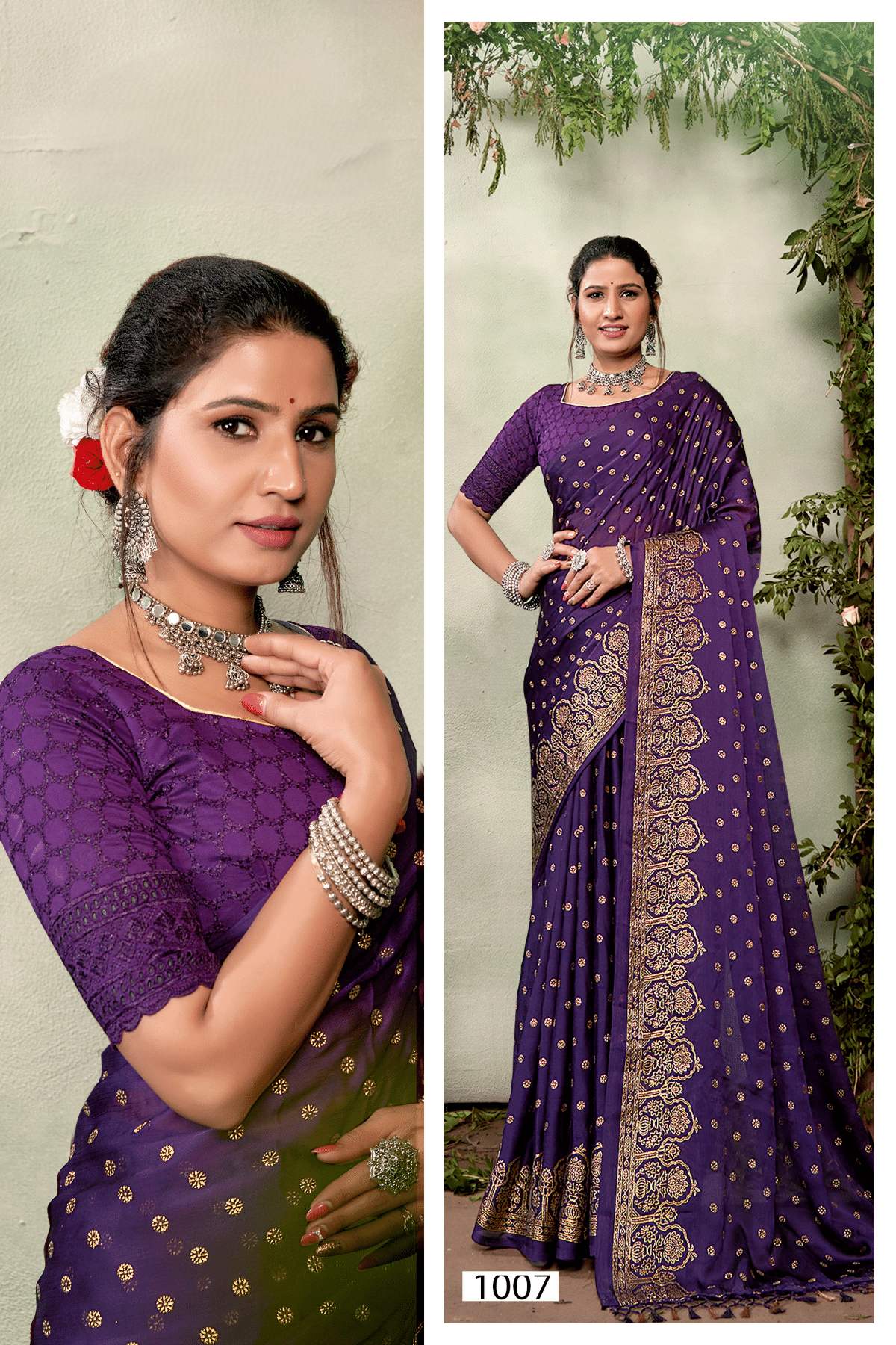 Ramrasiyan Georgette Saree with Cotton Blouse ( 3 Colours) *