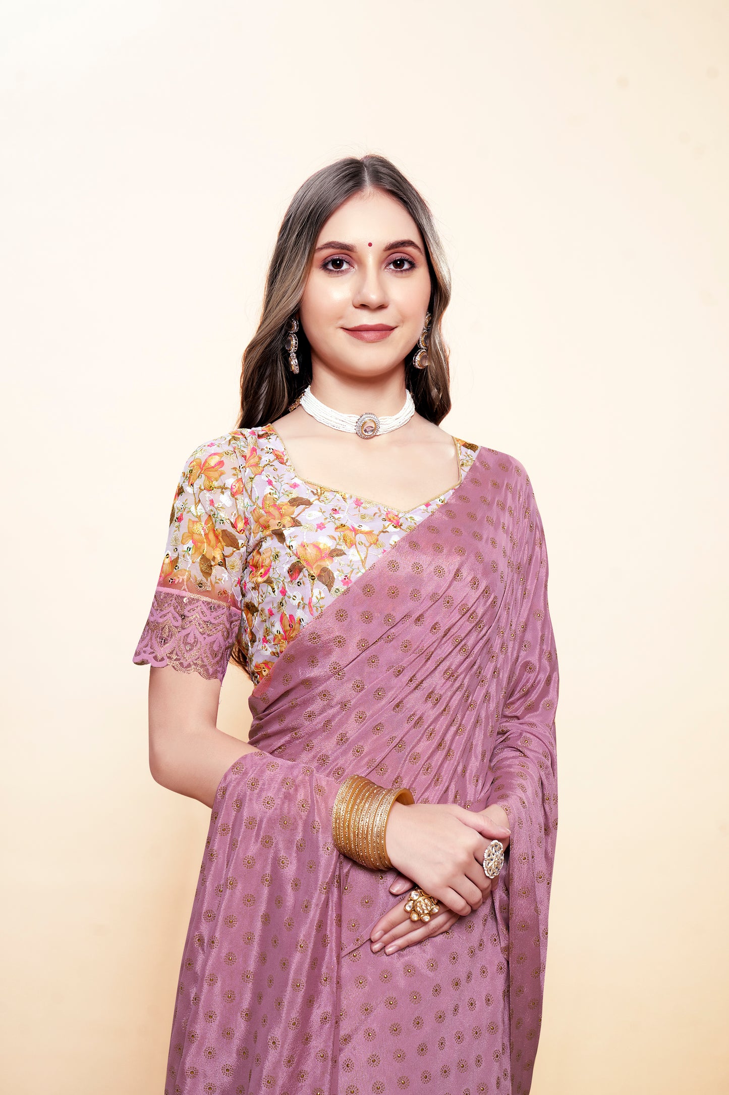 Vande Chiffon Saree with Digital Printed Blouse and Best Selling Saree Design. (8 Colours Available).* ** * *