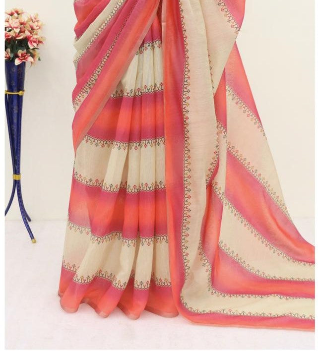 Soft Cotton Chanderi Saree with Fancy Blouse (8 Colours Available).