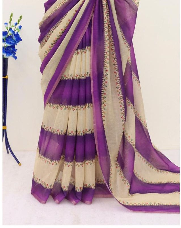 Soft Cotton Chanderi Saree with Fancy Blouse (8 Colours Available).