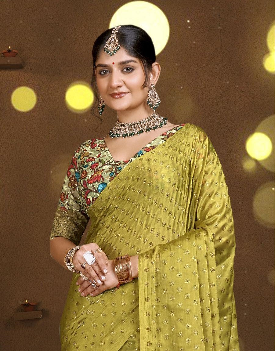 Vande Chiffon Saree with Digital Printed Blouse and Best Selling Saree Design. (8 Colours Available).* ** *