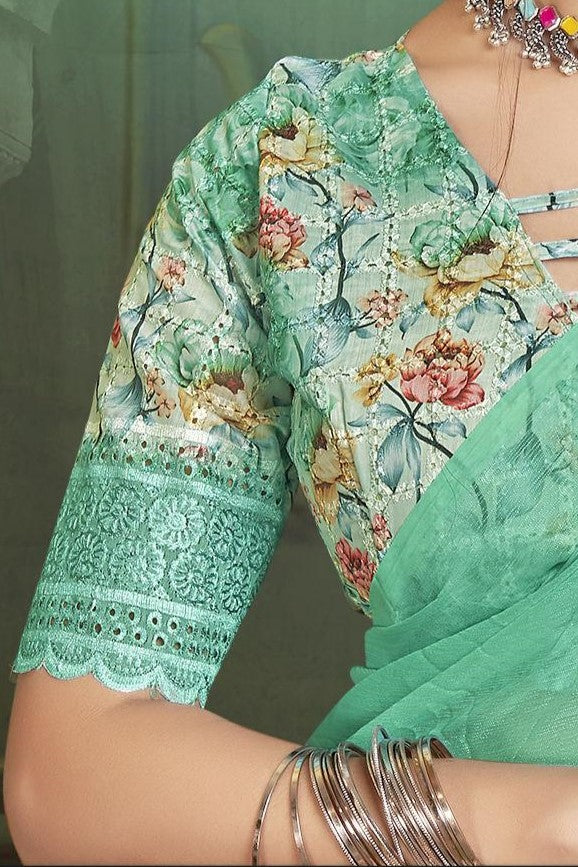 Rolex Light Saree in Elegant Chiffon Fabric – Radiate Grace!.