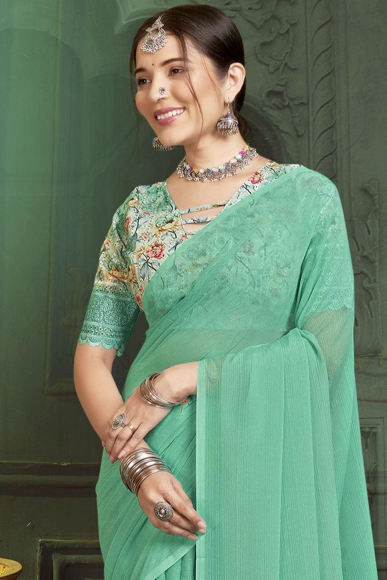 Rolex Light Saree in Elegant Chiffon Fabric – Radiate Grace!.