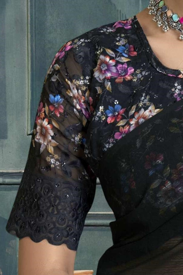 Rolex Dark Beauty with Luxe Chiffon Fabric – A Class Apart!