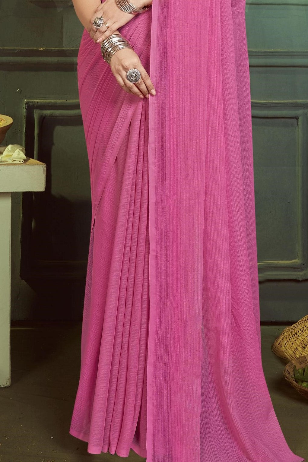 Rolex Light Saree in Elegant Chiffon Fabric – Radiate Grace!.
