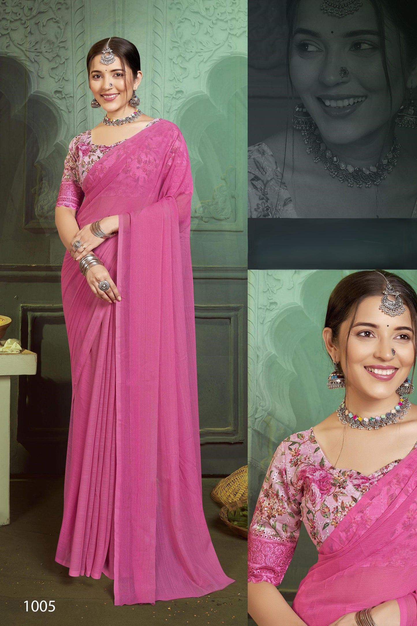 Rolex Light Saree in Elegant Chiffon Fabric – Radiate Grace!.