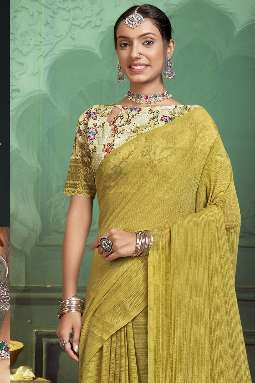 Rolex Light Saree in Elegant Chiffon Fabric – Radiate Grace!.