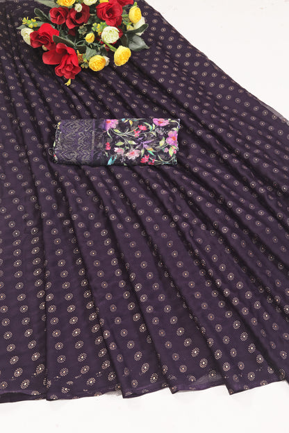 Vande  Dark Multicolor Saree with Digital Printed Blouse and Best Selling Saree Design (8 Colours Available).