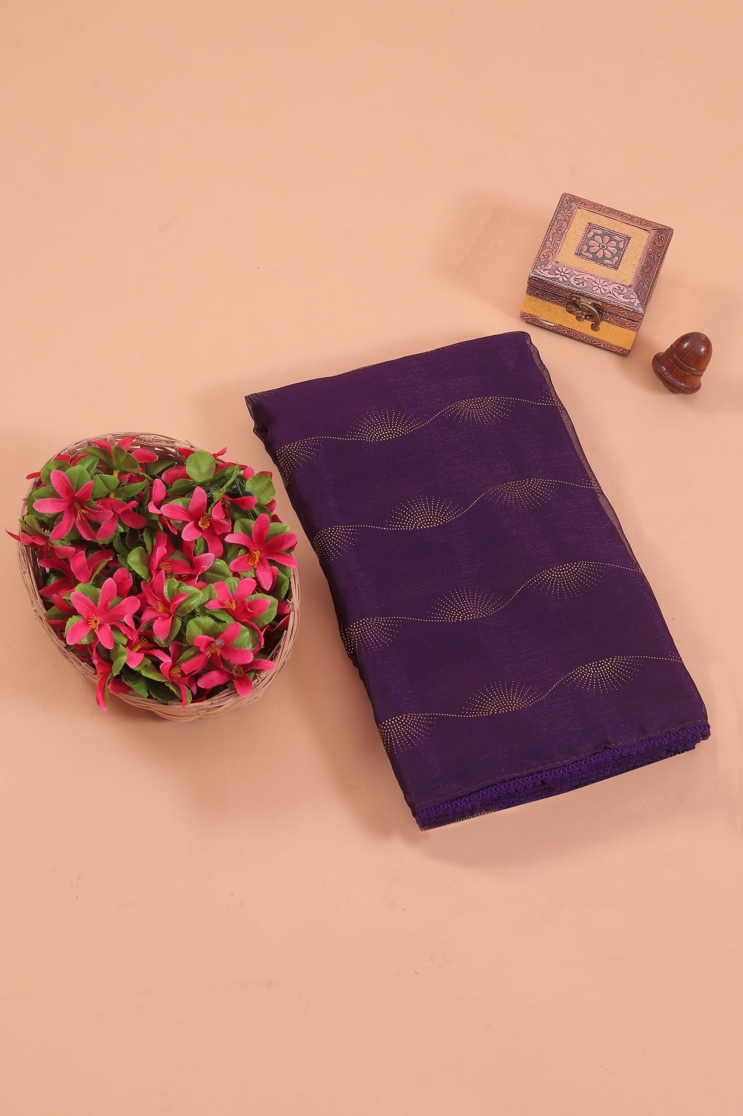 Omega Chiffon Saree with Tone to Tone Matching.**