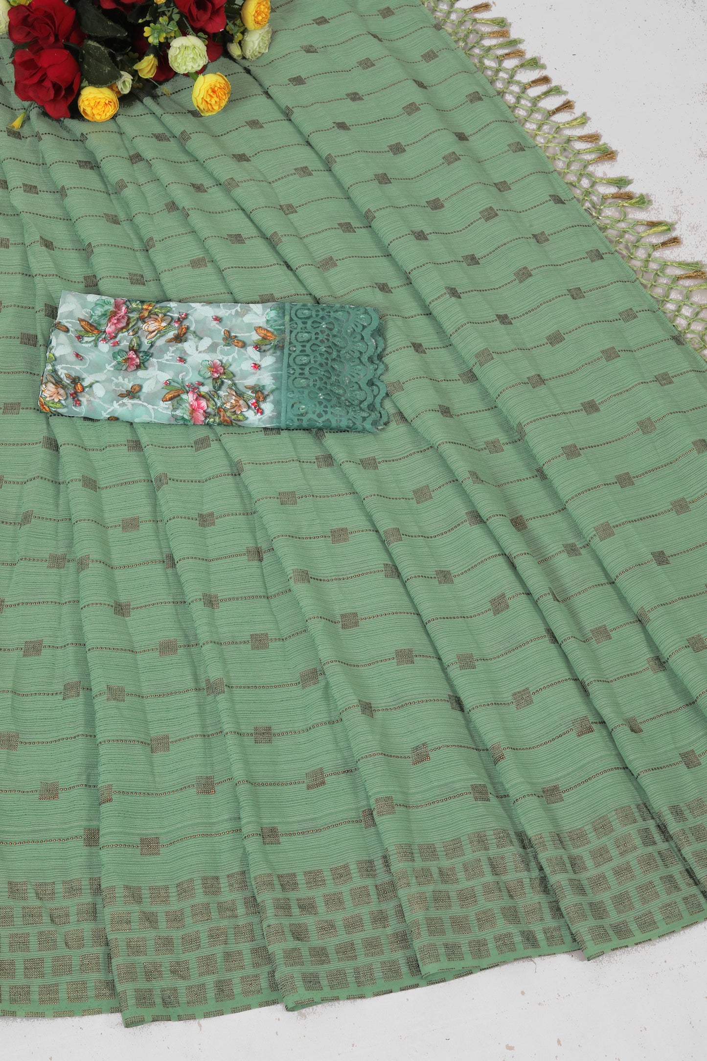 Swikar Multicolor Saree with Silver Foil Printing and Fancy Fabric (8 Colours Available).