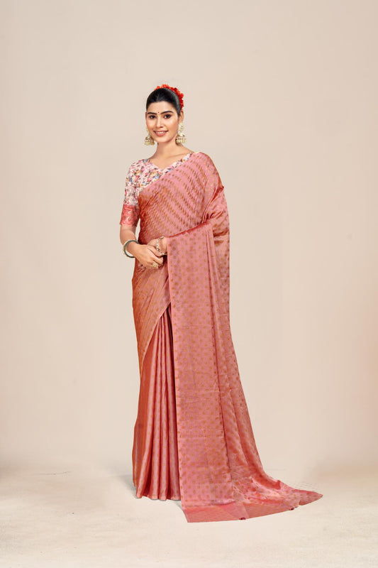 Vande Chiffon Saree with Digital Printed Blouse and Best Selling Saree Design. (8 Colours Available).*