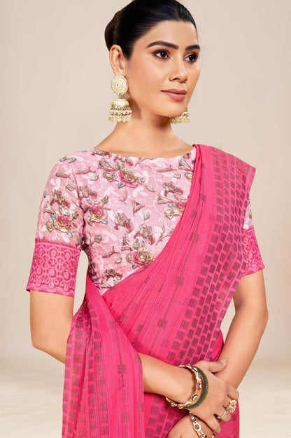 Swikar Multicolor Saree with Silver Foil Printing and Fancy Fabric (8 Colours Available).